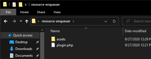 Create files for Resource Enqueue plugin